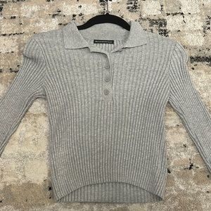 Brandy Melville gray collared shirt